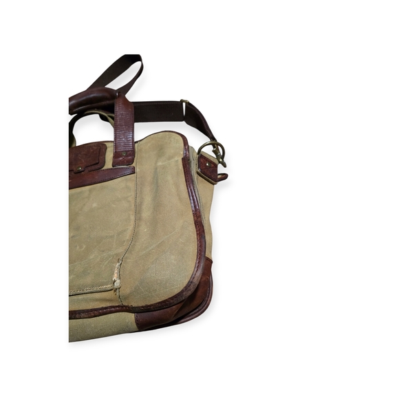 Bob Timberlake Leather Canvas Men's Messenger Bag - Picture 5 of 10